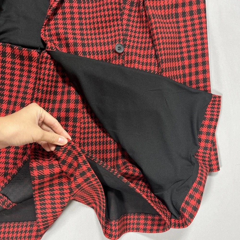 Zara Womens‎ Textured Weave Houndstooth Jumpsuit Romper Mini Blazer Dress Small